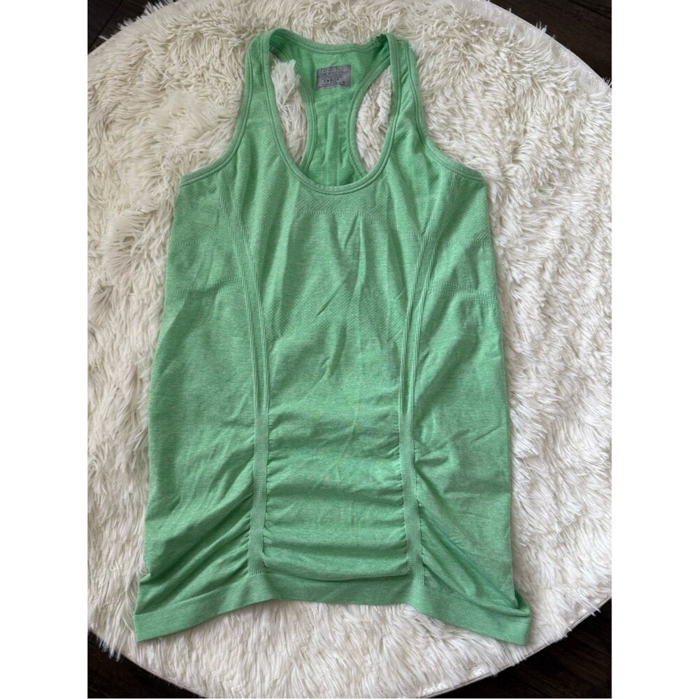 Athleta Light Green Racerback Tank Top Ruched Athletic Workout Women’s Small